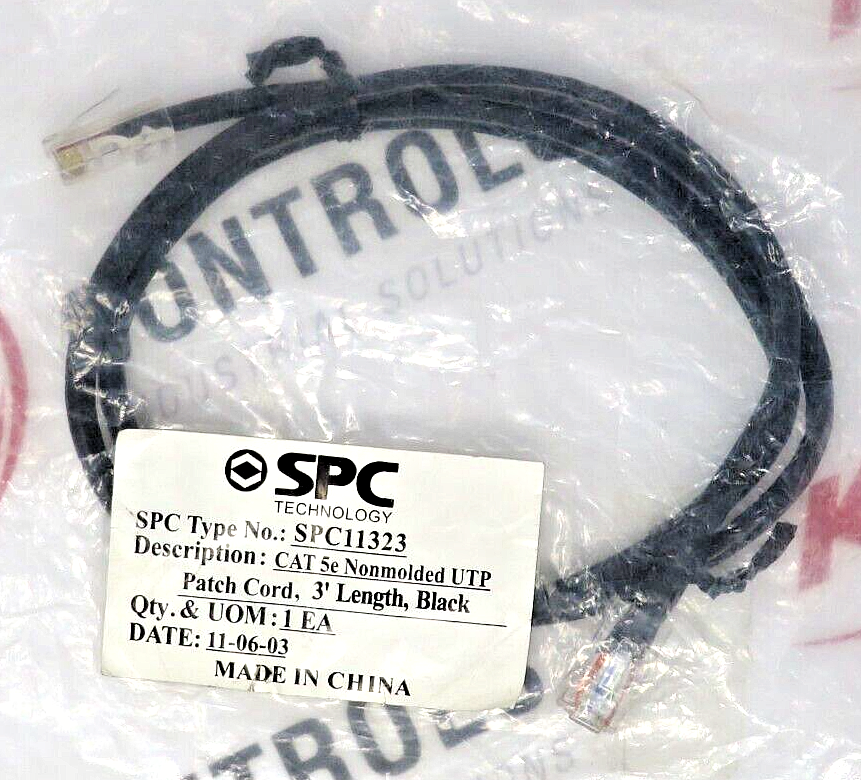 SPC Technology SPC11323 CAT 5e 3 Feet Non-Molded UTP Black Patch Cord