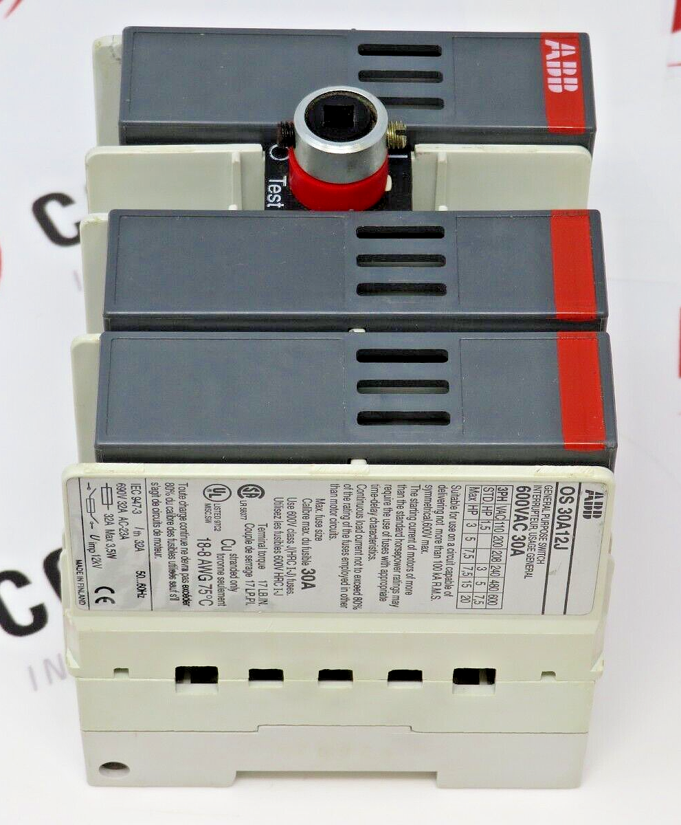 ABB-Asea Brown Boveri OS30A12J 600VAC 30A Fusible Disconnect Switch