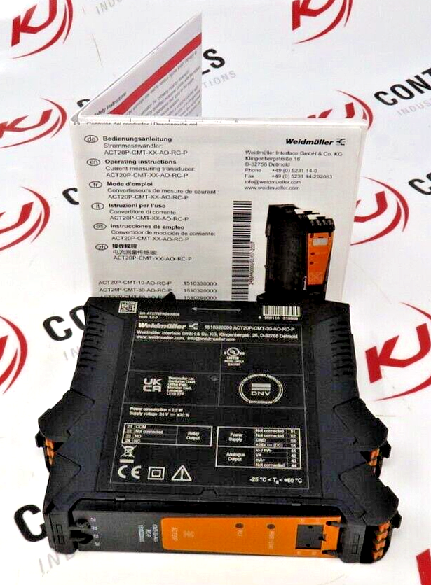 Weidmüller ACT20P-CMT-30-AO-RC-P 30A Current Transducer w/ Relay, Push-in Conn