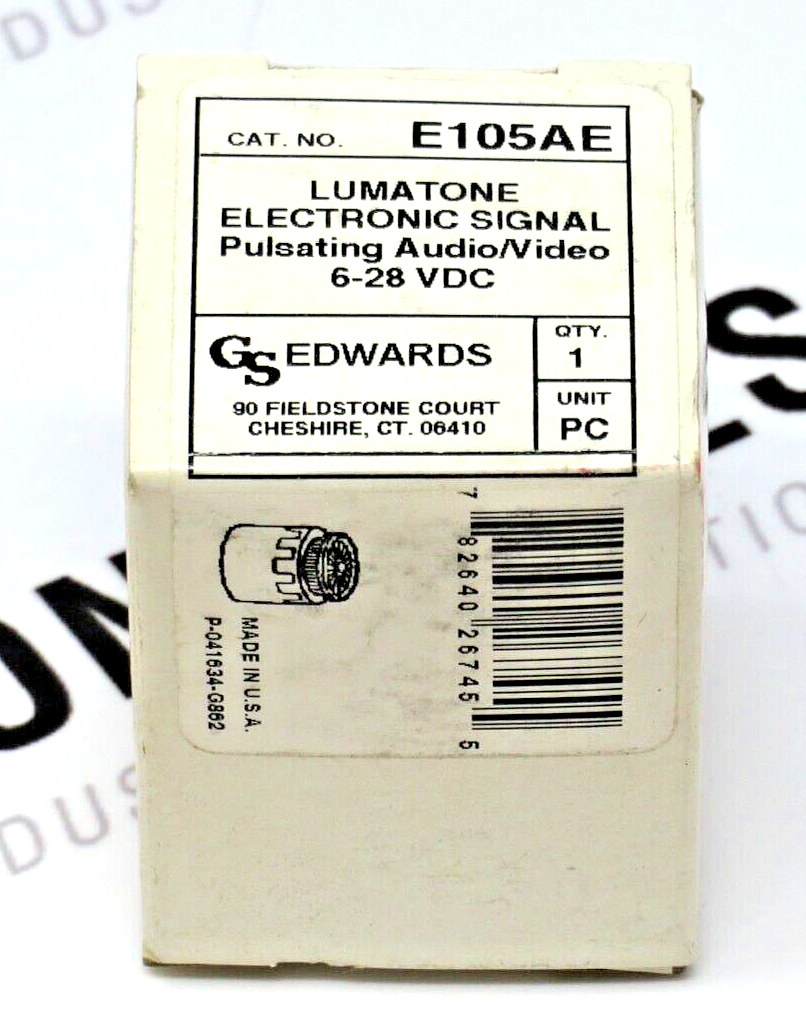 Edwards E105AE Lumatone Electronic Signal Pulsating Audio/Video Buzzer 6-28 VDC