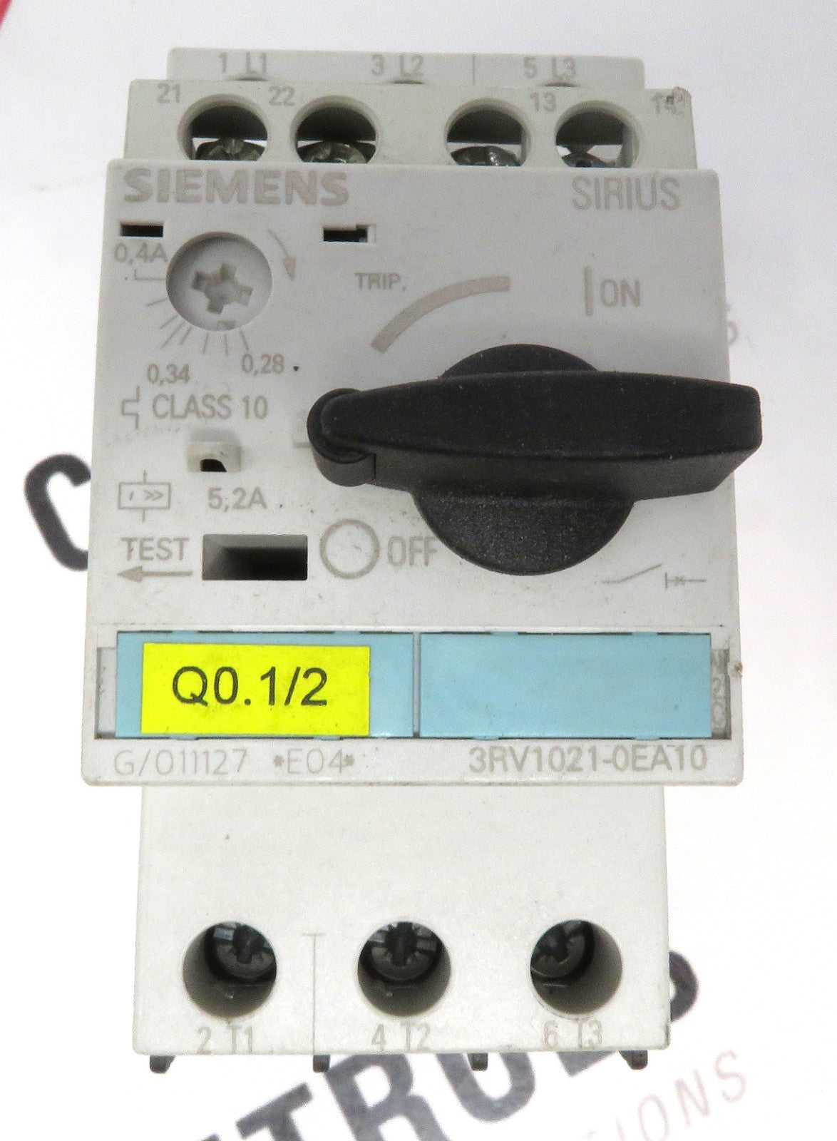 Siemens 3RV1021-0EA10 SIRIUS Motor Starter Protector 0.28-0.4A2