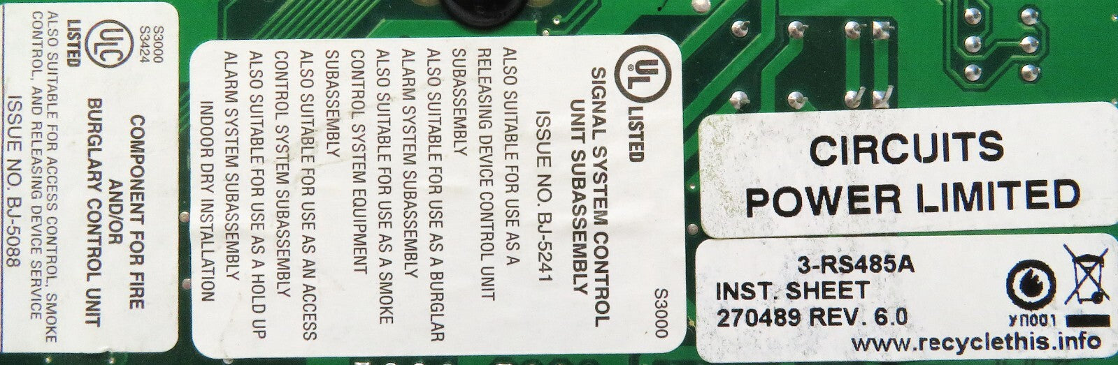 General Signal 3-CPU1 CPU Module & 3-RS485A Comm Card Fire Alarm Control3
