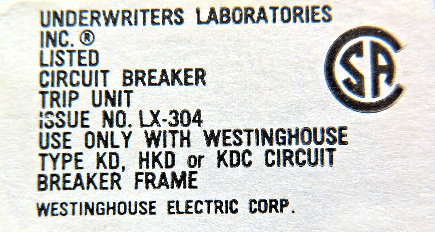 Westinghouse KT3200T 200A Thermal Magnetic Circuit Breaker Accessory Trip Unit