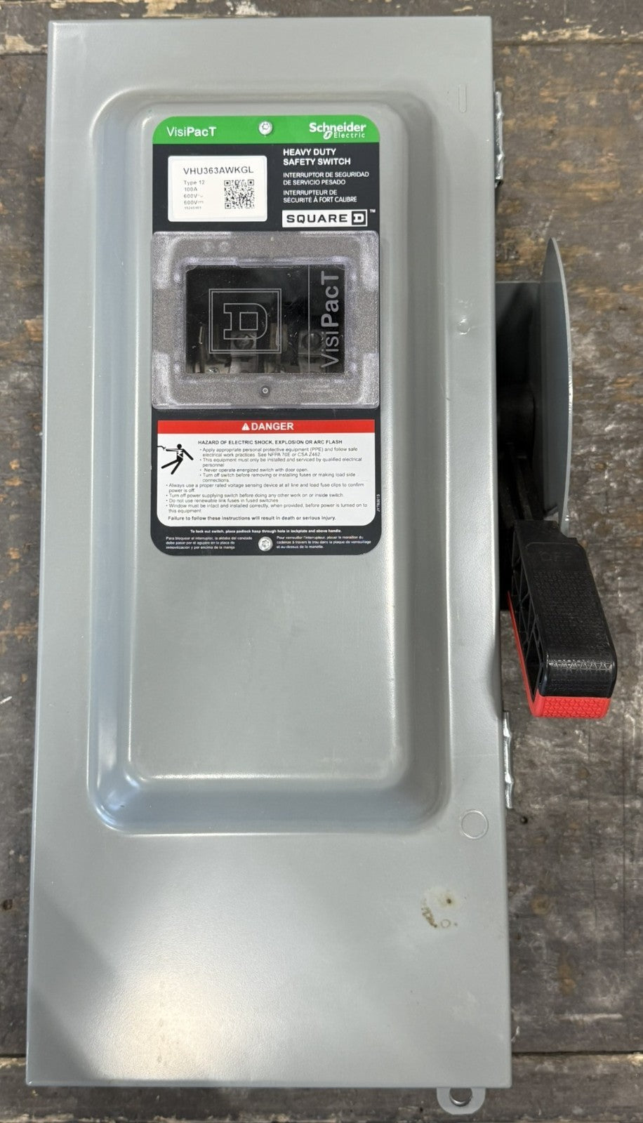 Schneider Electric Square D VHU363AWKGL 100A 600V Heavy Duty Safety Switch0