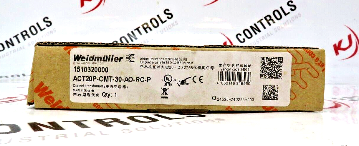 Weidmüller ACT20P-CMT-30-AO-RC-P 30A Current Transducer w/ Relay, Push-in Conn