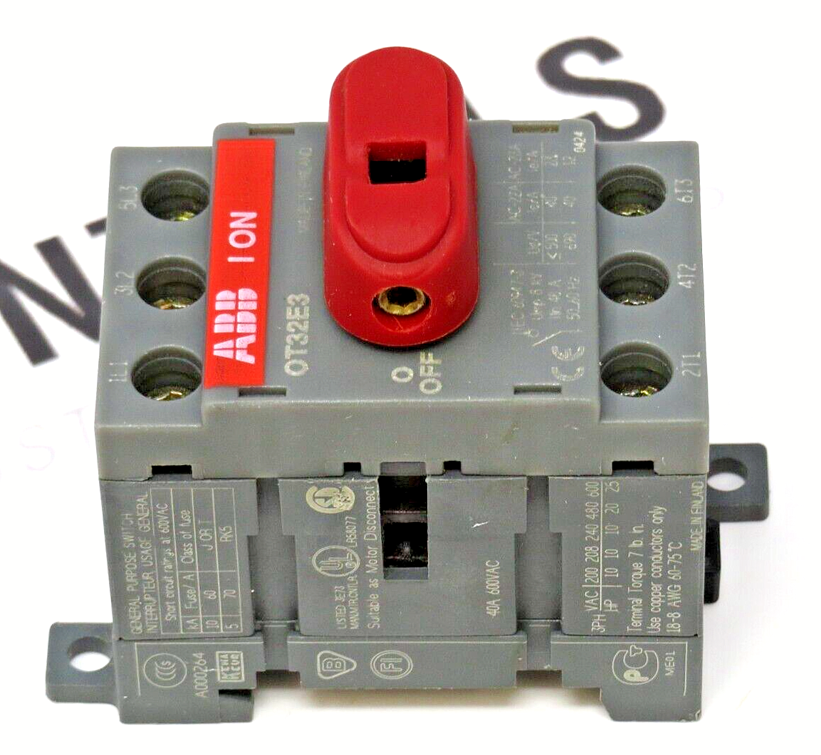 ABB-Asea Brown Boveri OT32E3 40A 600VAC Disconnect Switch