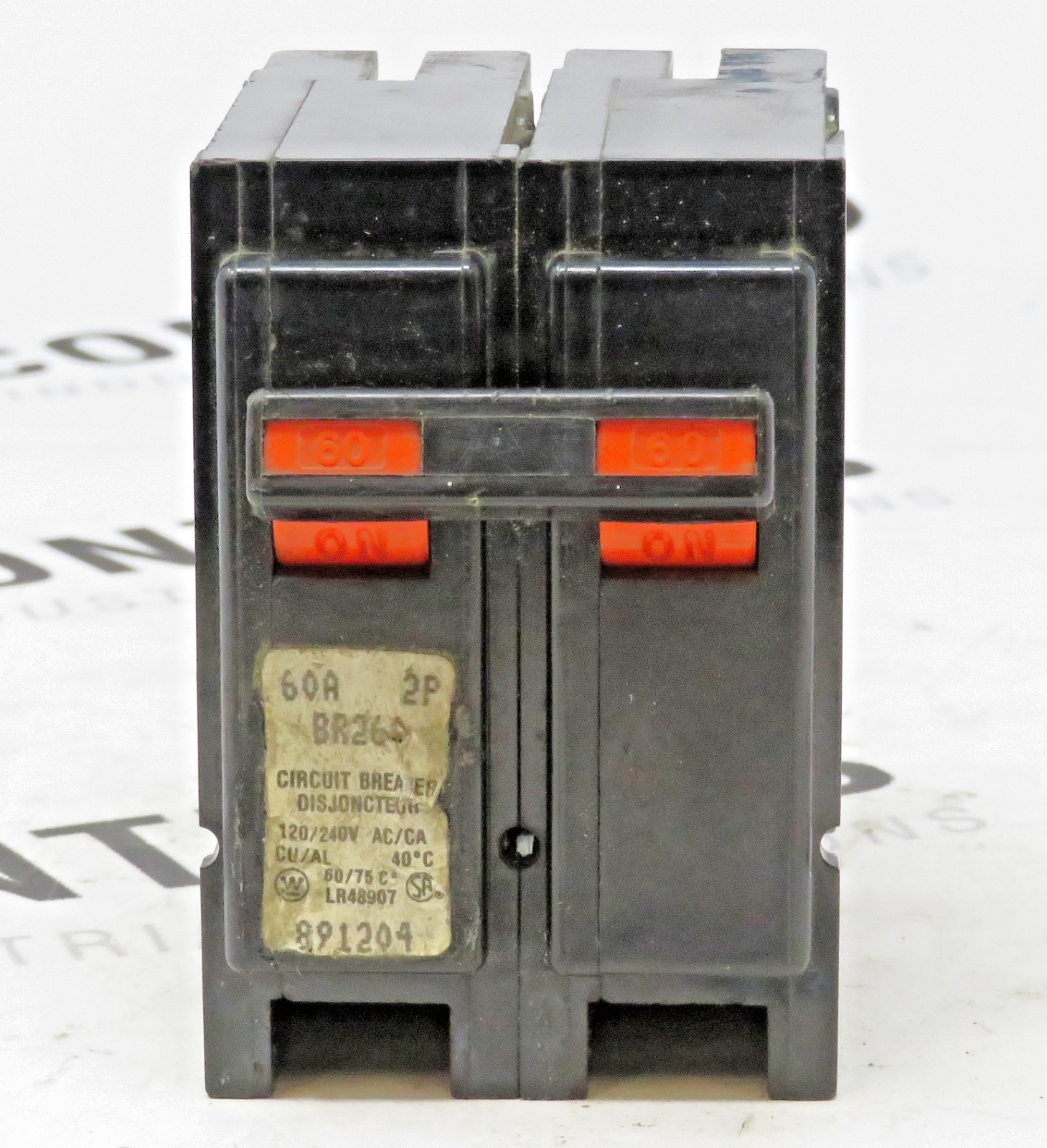 Eaton Westinghouse BR260 2-Pole 60A Circuit Breaker 120/240V Type BR 10kAIC0