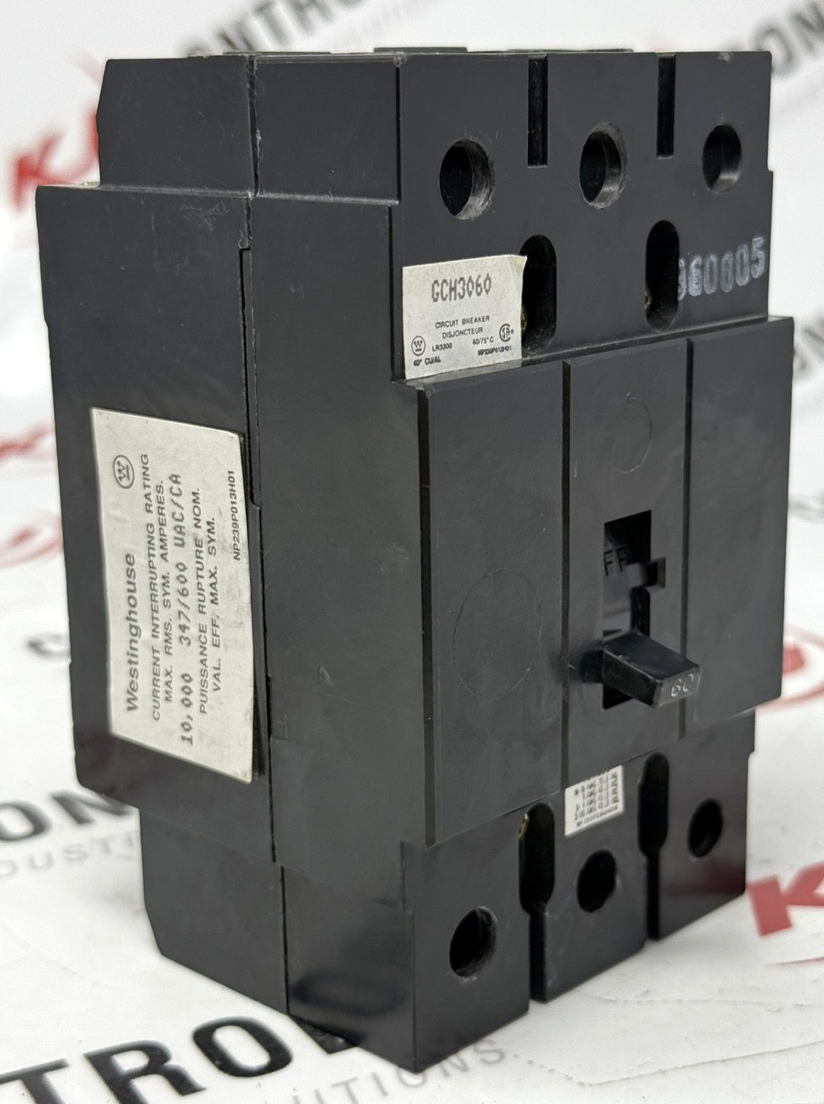 Westinghouse GCH3060 3-Pole 60A Molded Case Circuit Breaker 600Y/347V1