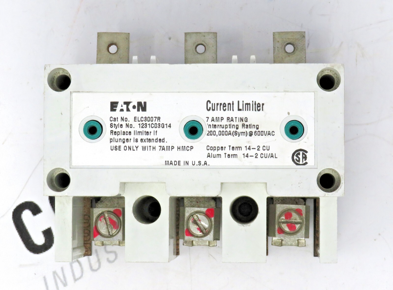 Eaton ELC3007R 7A Current Limiter 3-Pole 600VAC 200kA for HMCP Breakers1
