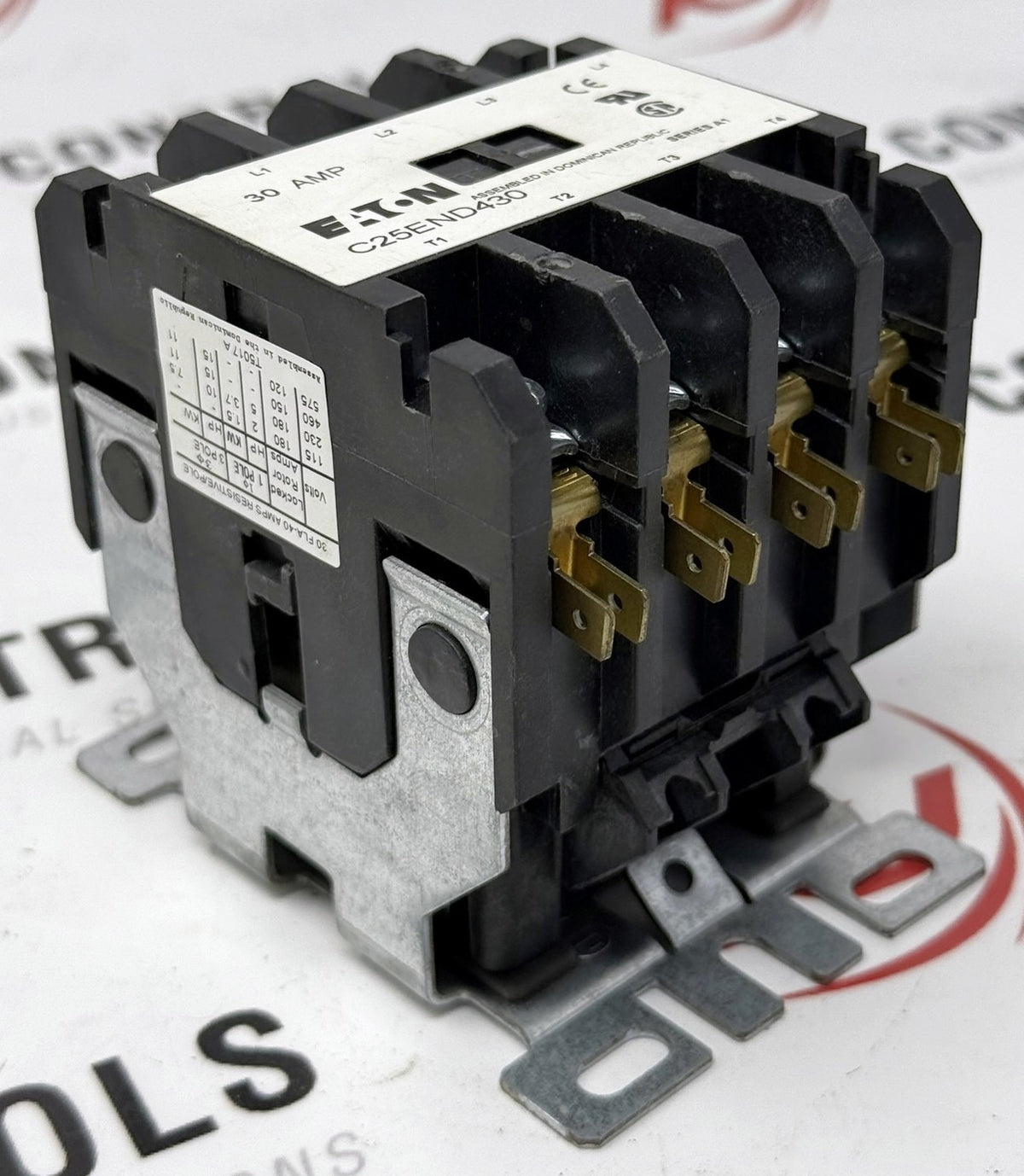 Eaton C25END430 4-Pole 30A Definite Purpose Contactor 120VAC Coil2