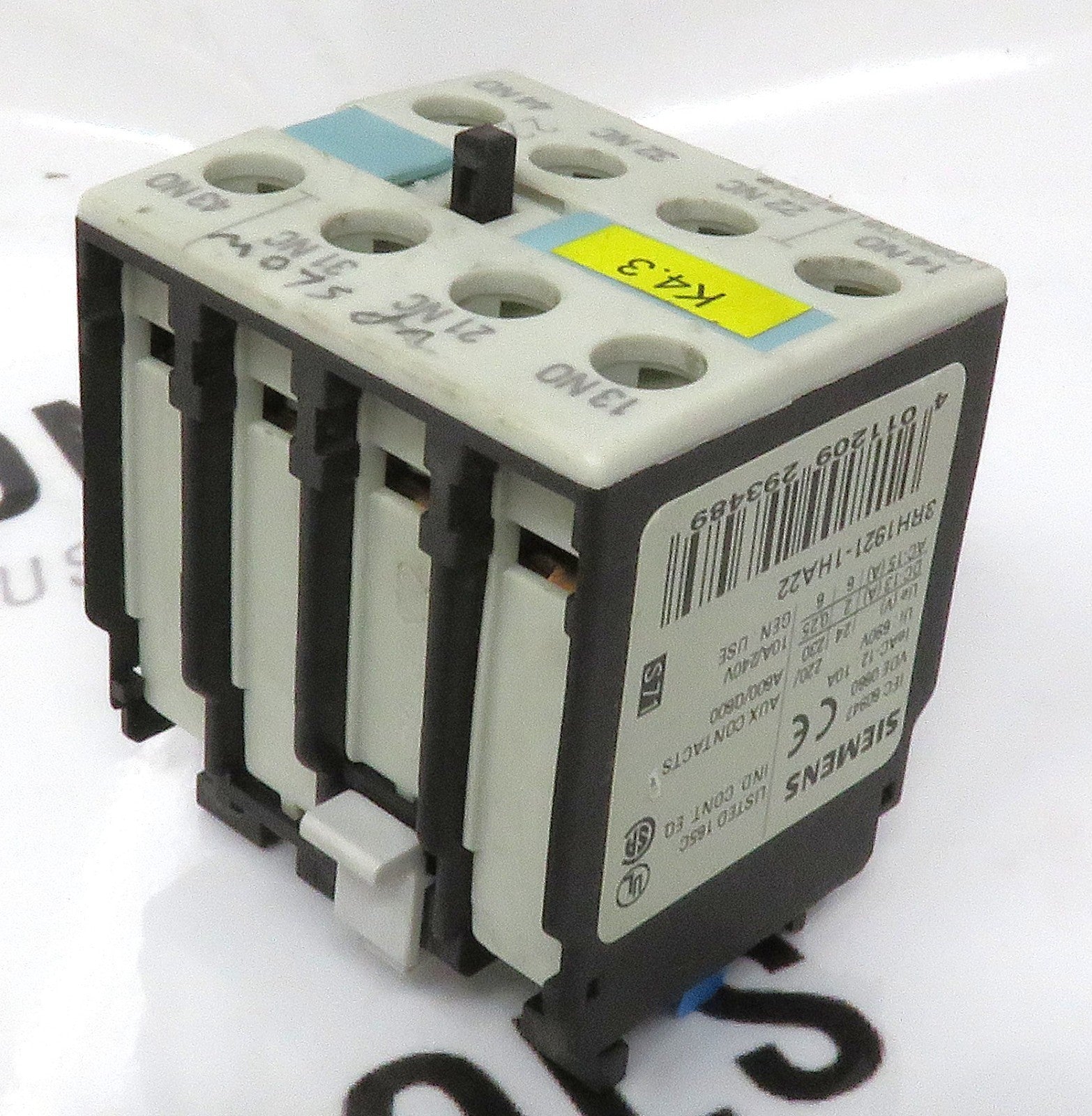 Siemens 3RH1921-1HA22 Auxiliary Contact Block 4-Pole 2NO/2NC 690V 6A1