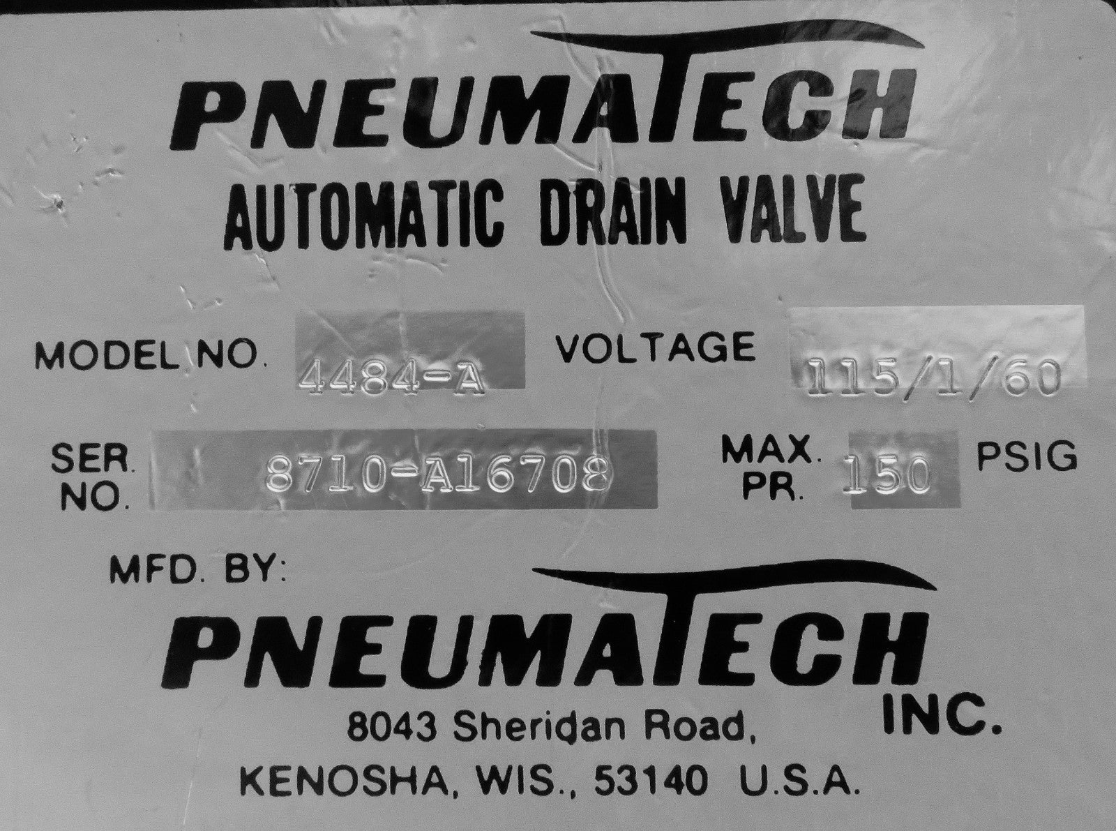 Pneumatech 4484-A Automatic Drain Valve 115V 150PSI Timer Control Unit3