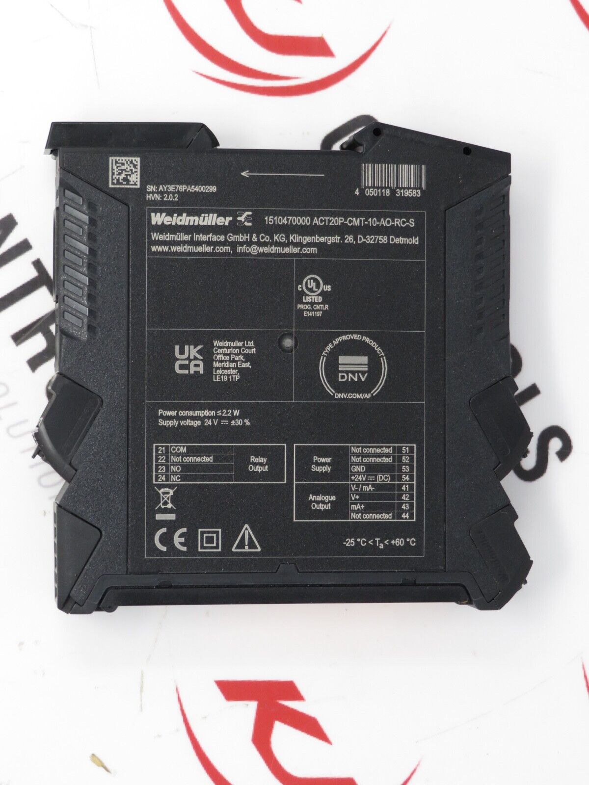 Weidmüller ACT20P-CMT-10-AO-RC-S Current Transformer 1510470000  Broken DIN Clip