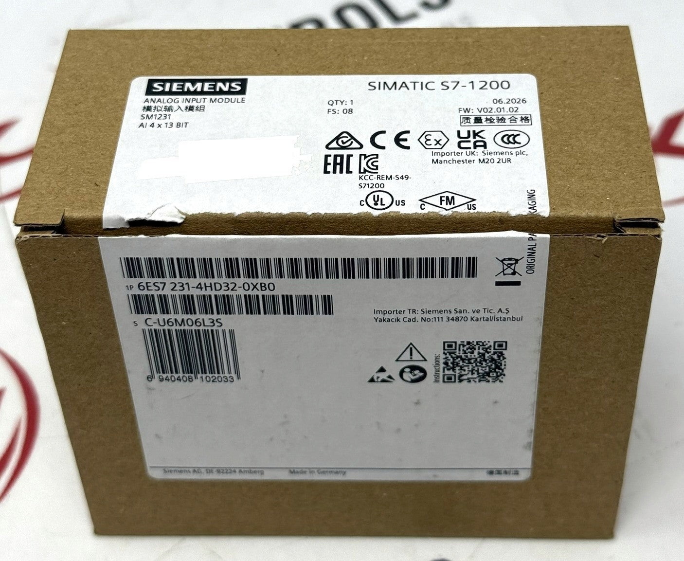 Siemens 6ES7231-4HD32-0XB0 S7-1200 Analog Input Signal Module0