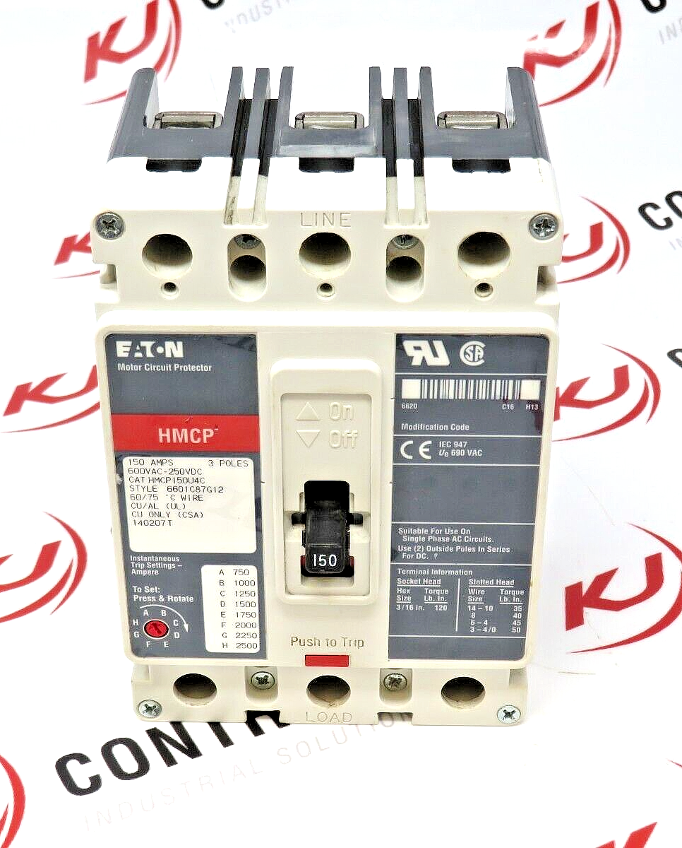 Eaton HMCP150U4C Series C 150A 3-Pole Motor Circuit Protector