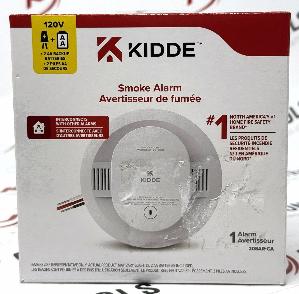 Kidde 20SAR-CA 21031486 Hardwired Photoelectric Smoke Alarm 120V0