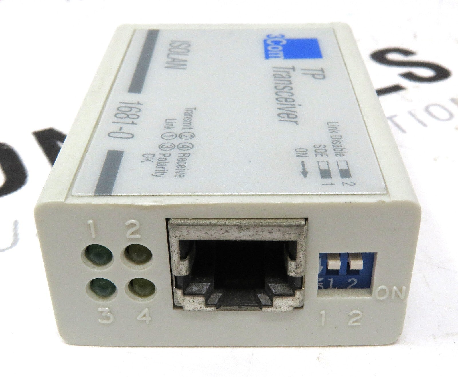 3Com 3C16810 ISOLAN Ethernet TP Transceiver RJ-45 LED 1681-00