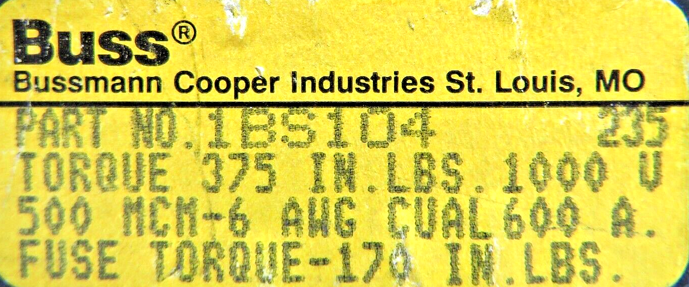 Eaton Bussmann 1BS104 Modular Fuse Block *** (Lot of 2) ***
