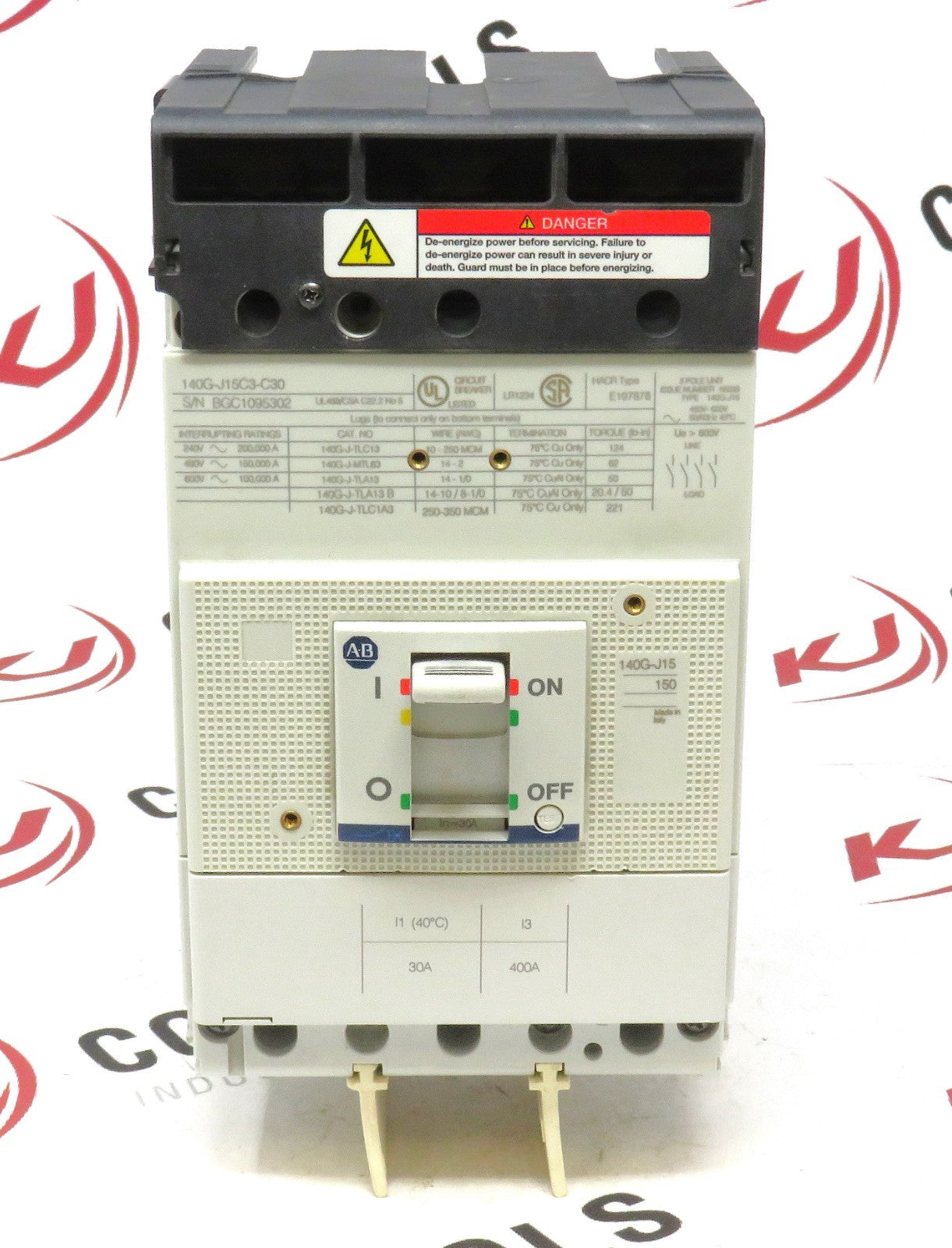 Allen-Bradley 140G-J15C3-C30 Molded Case Circuit Breaker 3P 30A 600VAC 150kA0