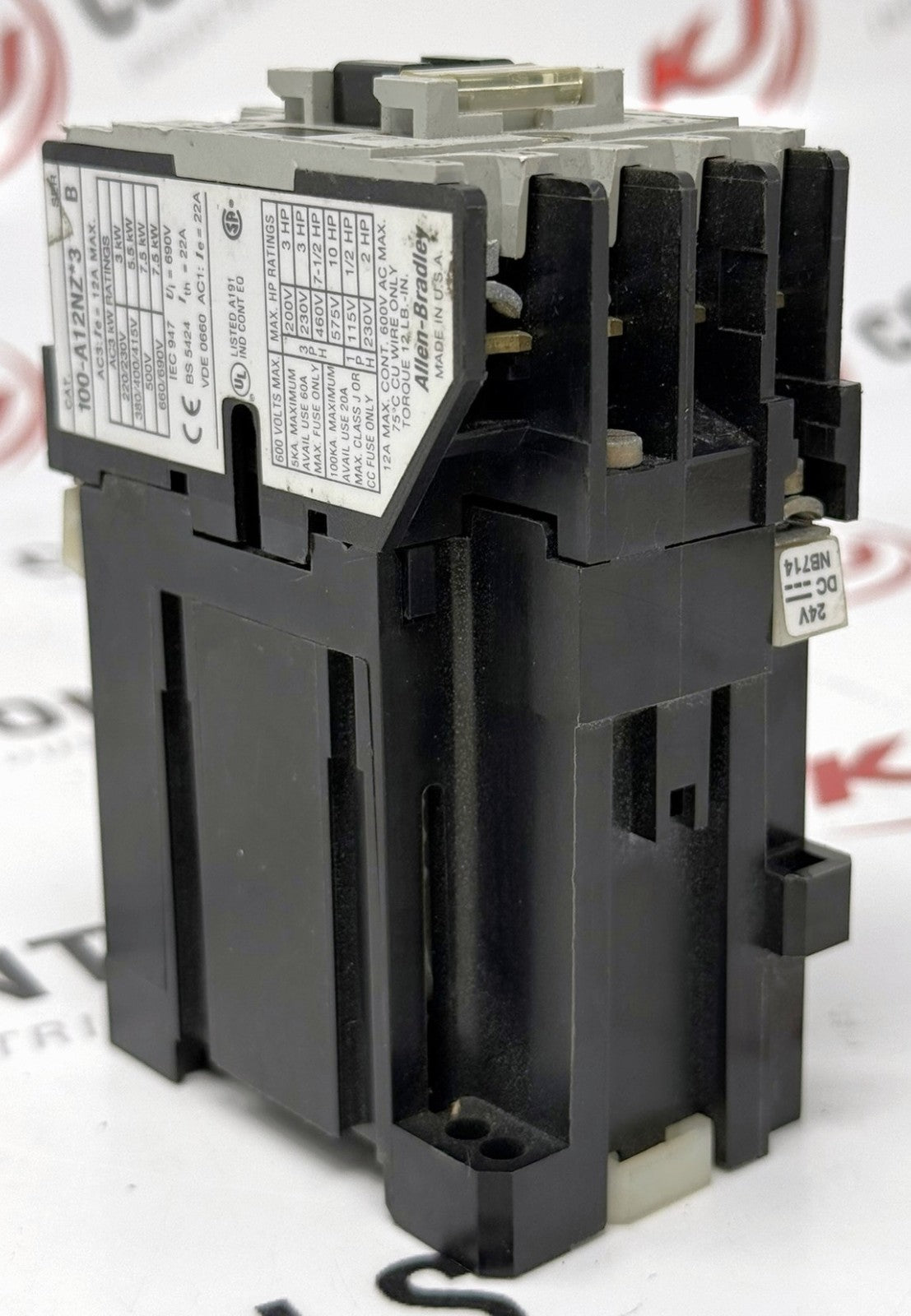 Allen-Bradley 100-A12NZ243 3-Pole 12A Contactor 24VDC Coil0