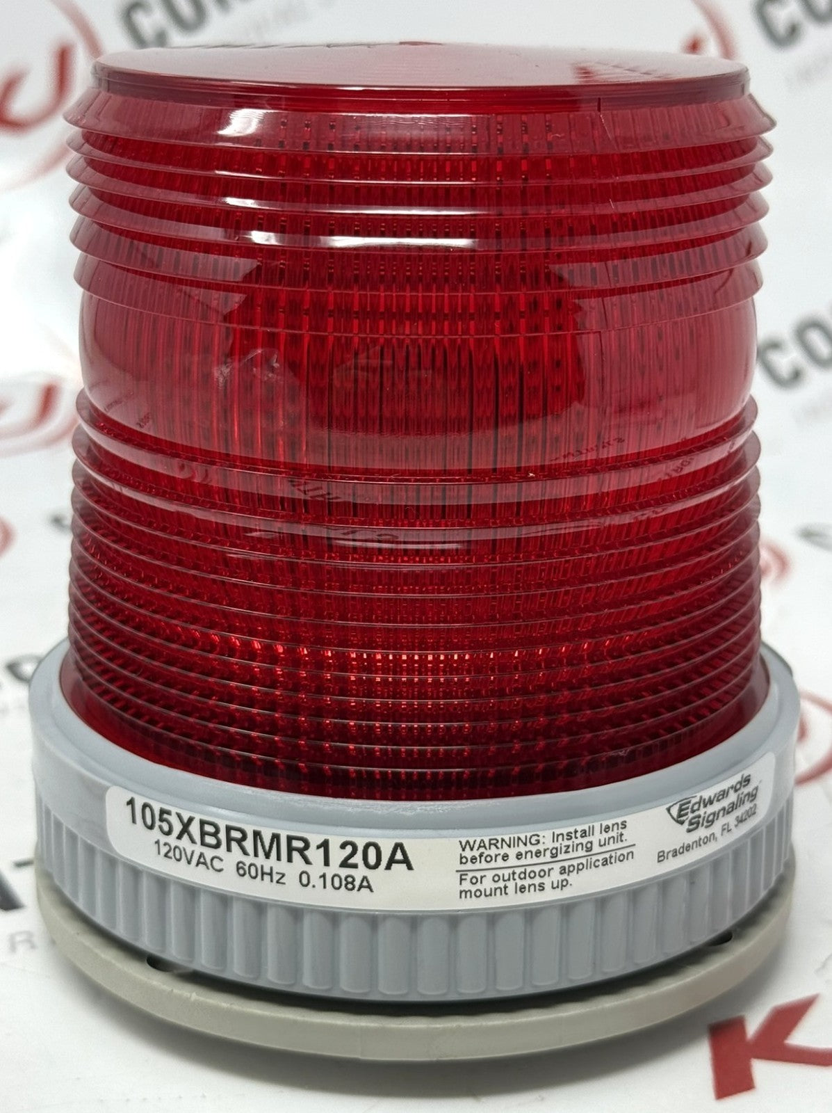 Edwards Signaling 105XBRMR120A Red LED Beacon 120VAC2