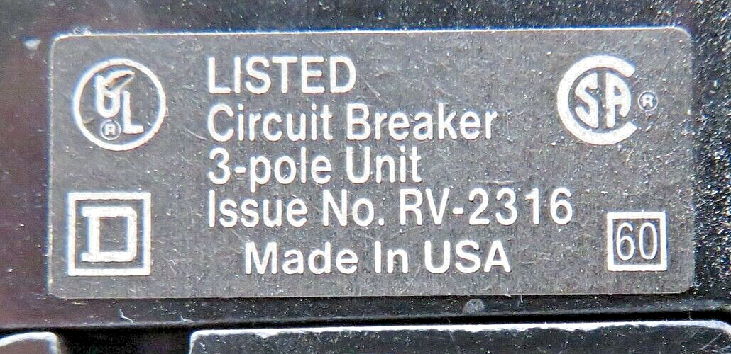 Schneider Electric Square D LAL36350 350A 3PL 600VAC Molded Case Circuit Breaker