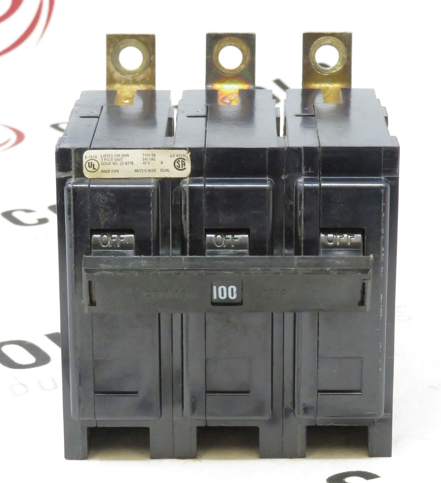 Eaton Cutler-Hammer BAB3100H 3-Pole 100A 240V Circuit Breaker0