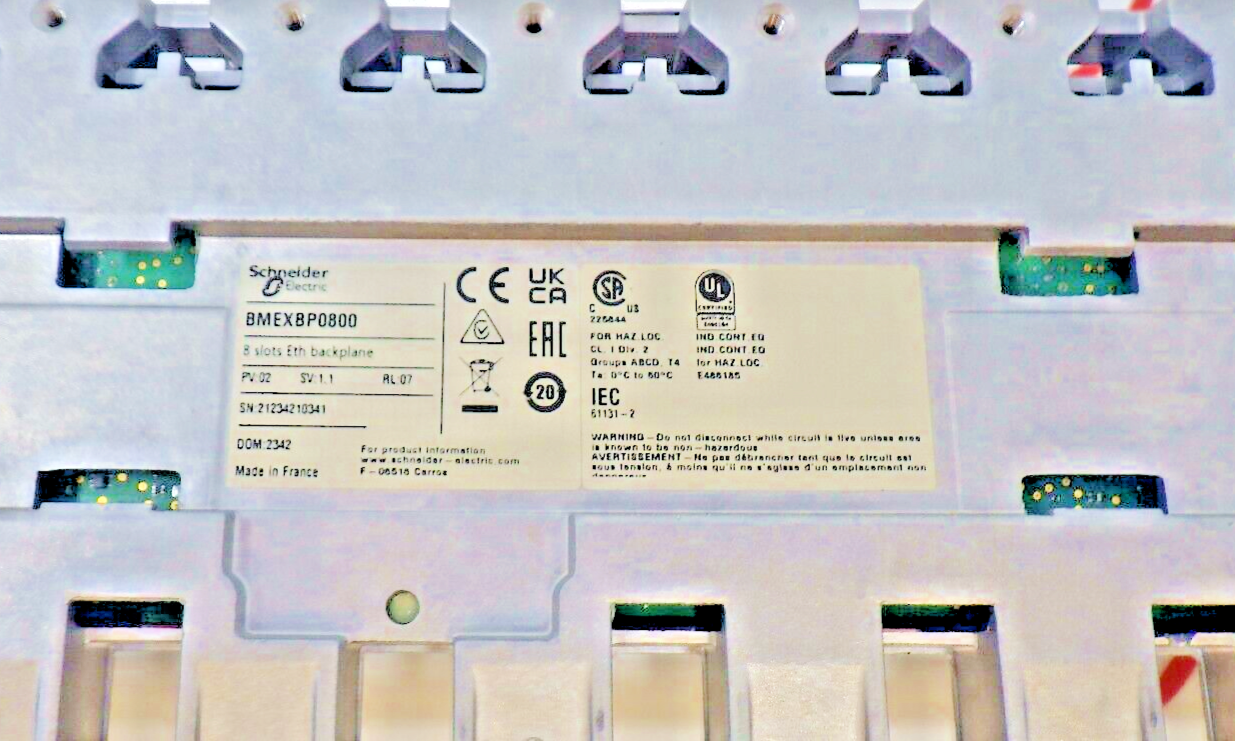 Schneider Electric BMEXBP0800 Modicon X80 Ethernet Backplane Rack, 8 Slots