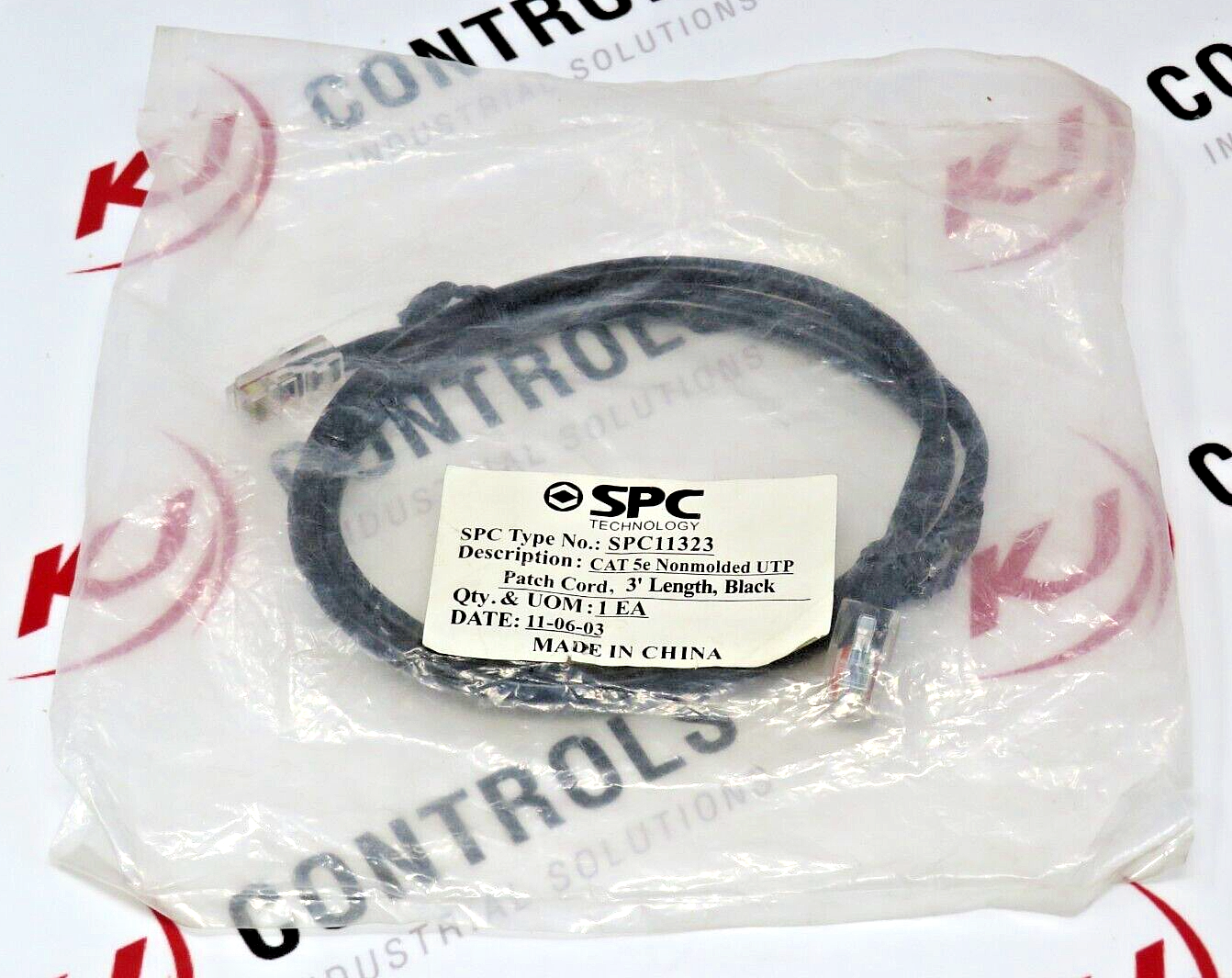 SPC Technology SPC11323 CAT 5e 3 Feet Non-Molded UTP Black Patch Cord