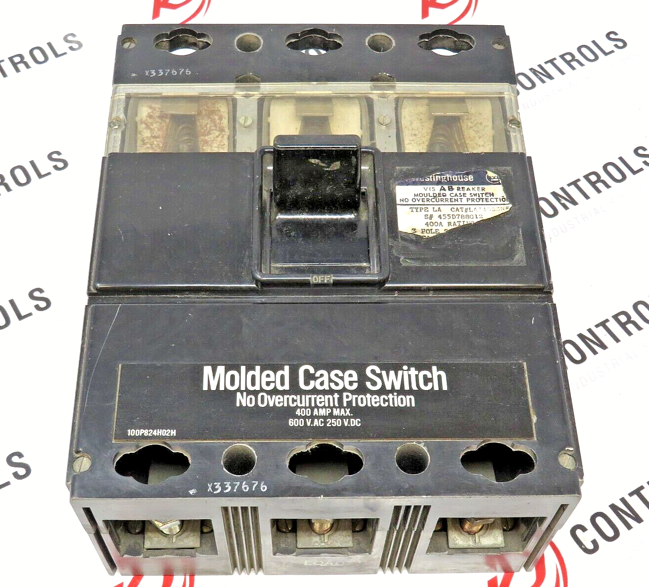 Westinghouse LA7100CNW Type LA 400A 3P Moulded Case Switch No Overcurrent/Trip