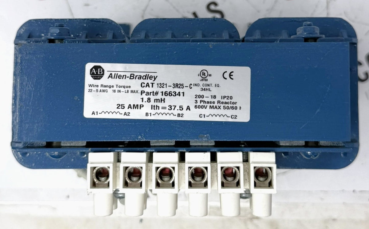 Allen-Bradley 1321-3R25-C 3-Phase Line Reactor 25A 2.0mH1