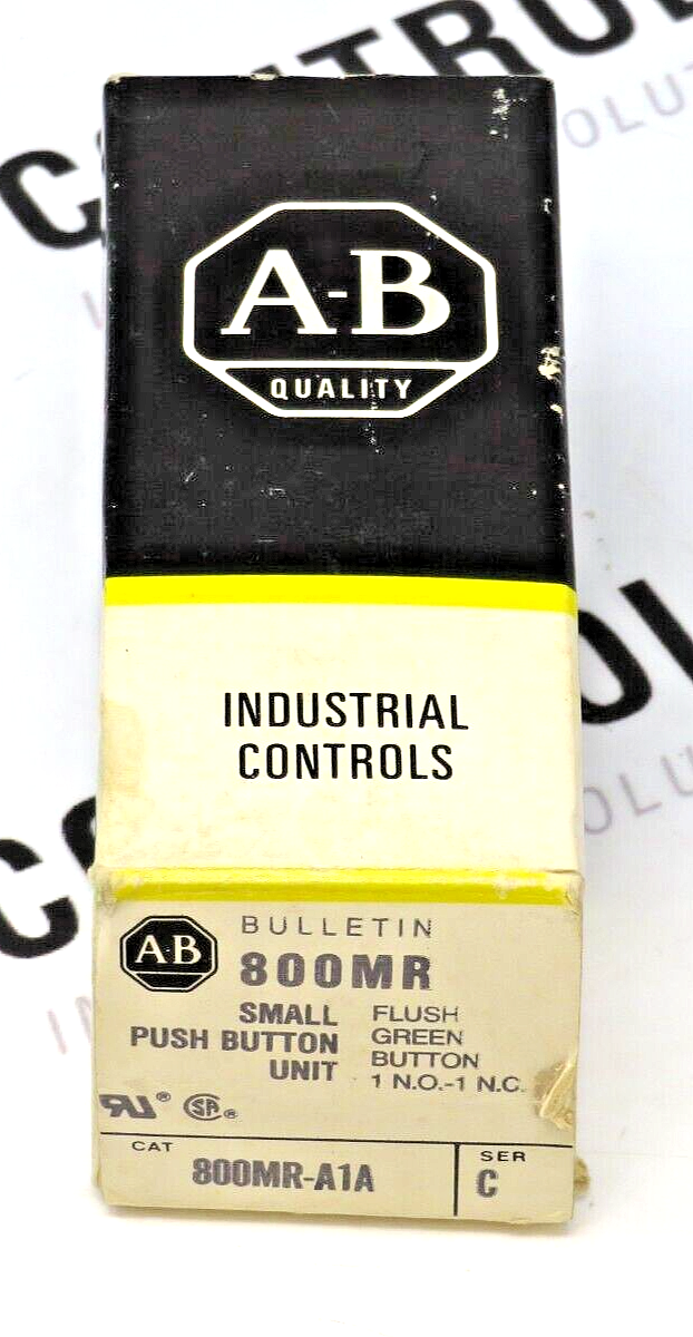 Allen-Bradley 800MR-A1A Series C Flush 1NO 1NC 10A 300VAC Green Head Push Button