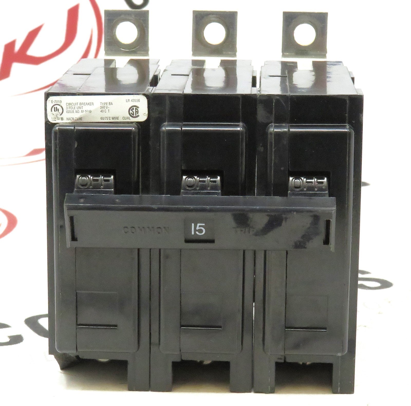 Eaton BAB3015H 15A 3P 240V Bolt-On Circuit Breaker Type BAB0