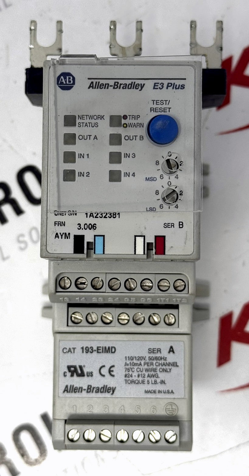 Allen-Bradley 592-EC2BC E3 Plus Overload Relay 3-15A0