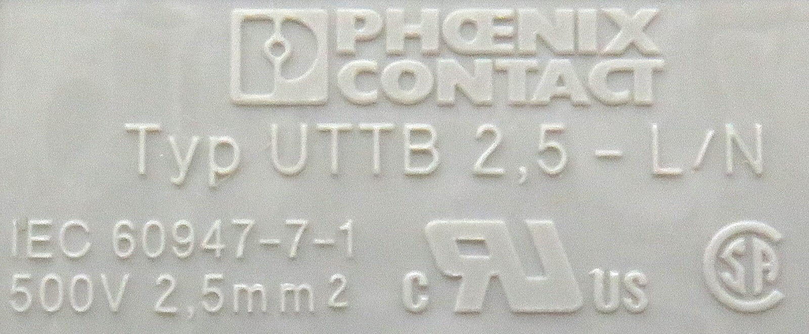 Phoenix Contact UTTB 2,5-L/N Dual-Level Terminal Block 500V 24A Gray – Lot of 323
