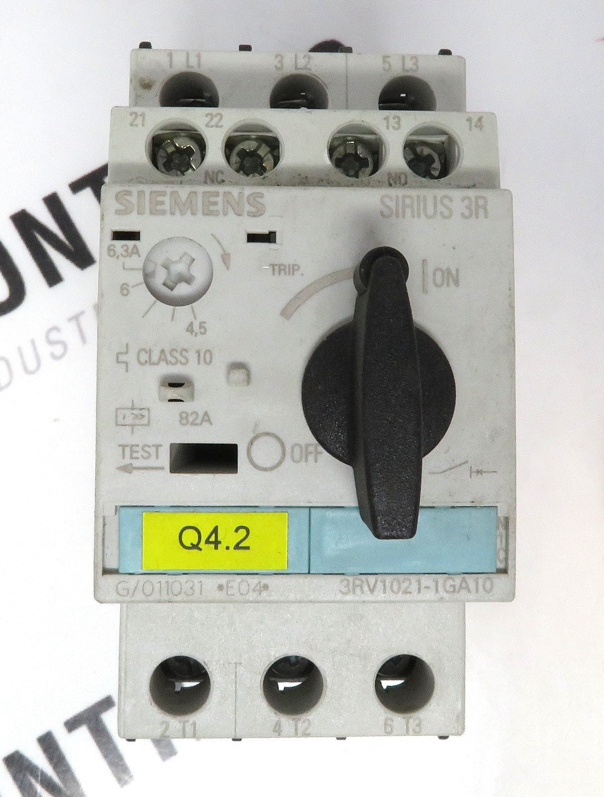 Siemens 3RV1021-1GA10 SIRIUS 3R Motor Protection Circuit Breaker 6.3A Class 102