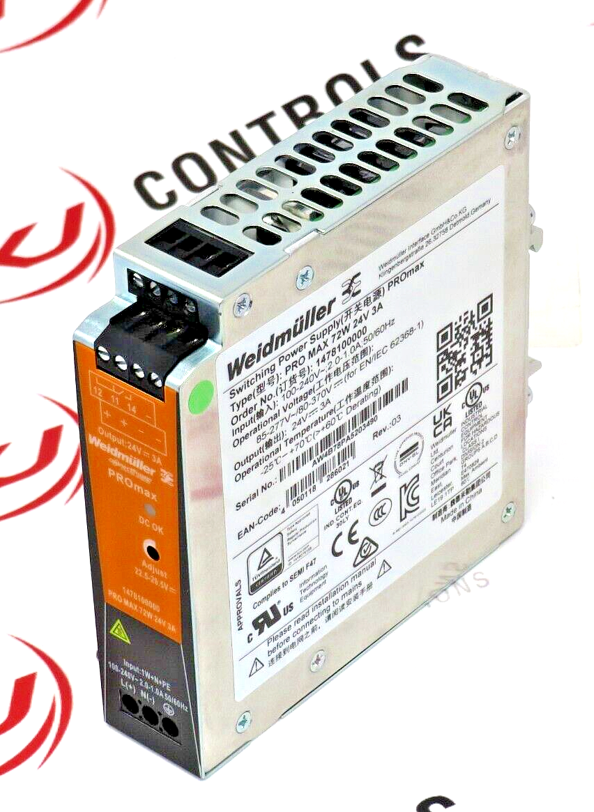 Weidmüller 1478110000 PRO MAX 120W 24V DC  5 AMP Power Supply Unit