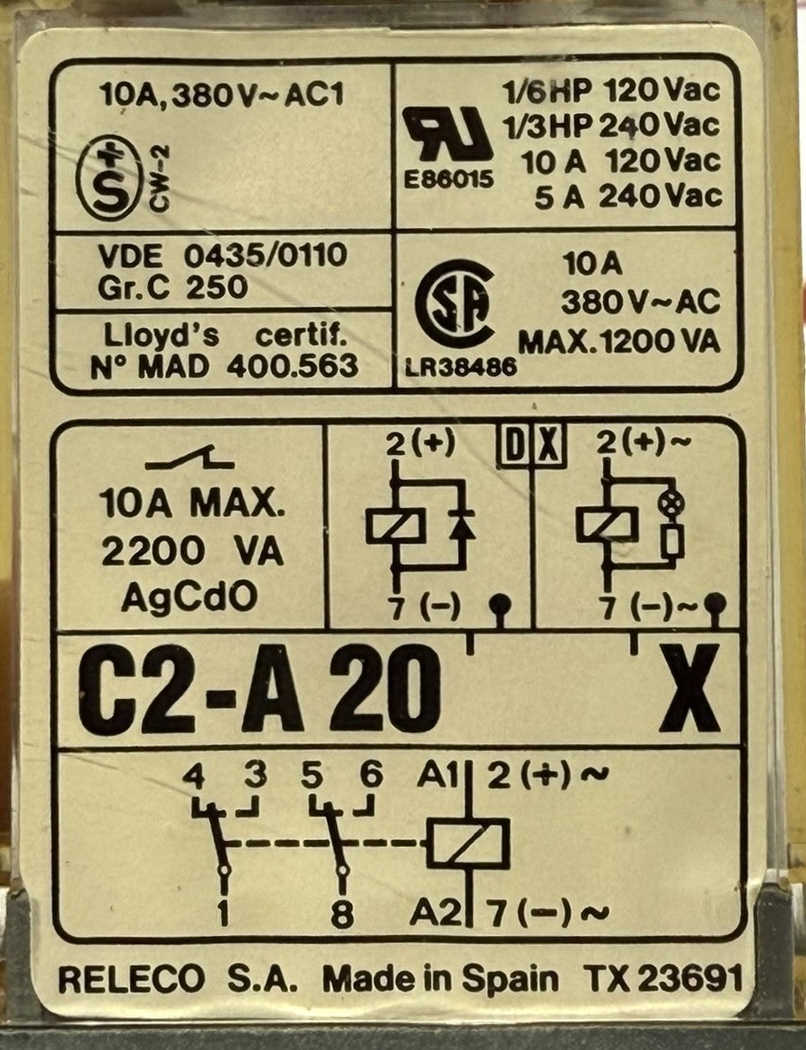 Releco C2-A20 8-Pin Plug-In Relay 10A 120VAC Coil w/ Socket5