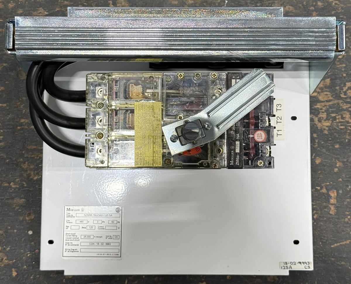 Moeller NZM6B-160/ZM6A-125-NA 3-Phase 125A 480V MCC Feeder Bucket4