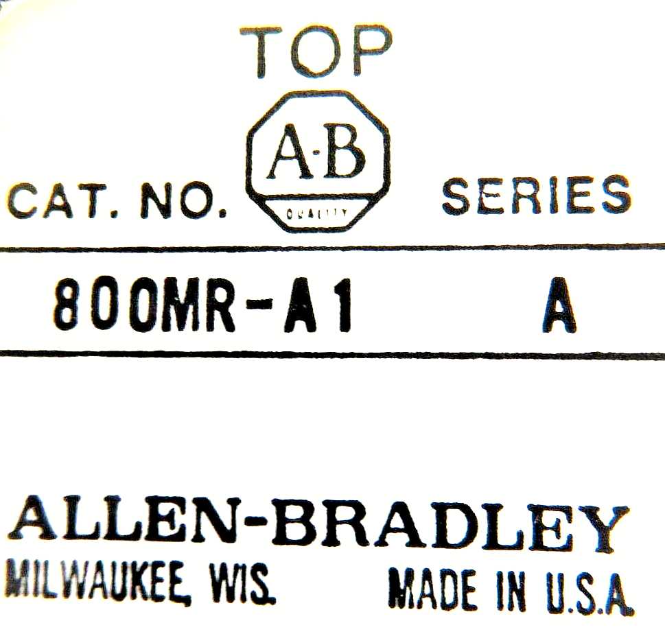 Allen-Bradley 800MR-A1A Series C Flush 1NO 1NC 10A 300VAC Green Head Push Button