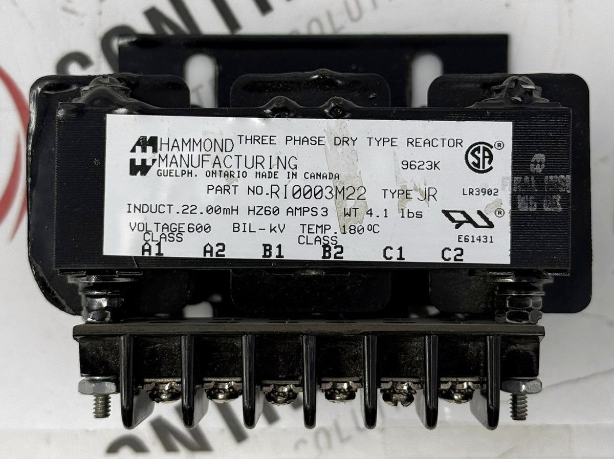 Hammond RI0003M22 3-Phase Line/Load Reactor 8A 5.0mH 600VAC1