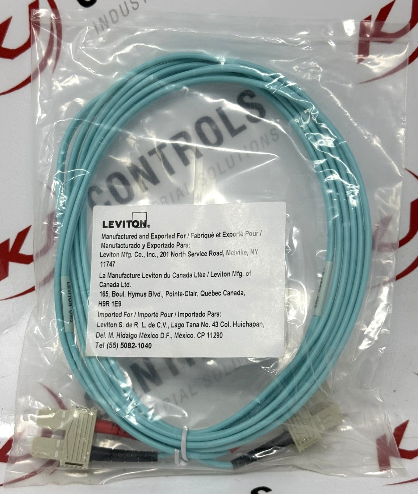 Leviton 5LDSC-M03 OM3 SC-SC Duplex Fiber Patch Cable 10ft1