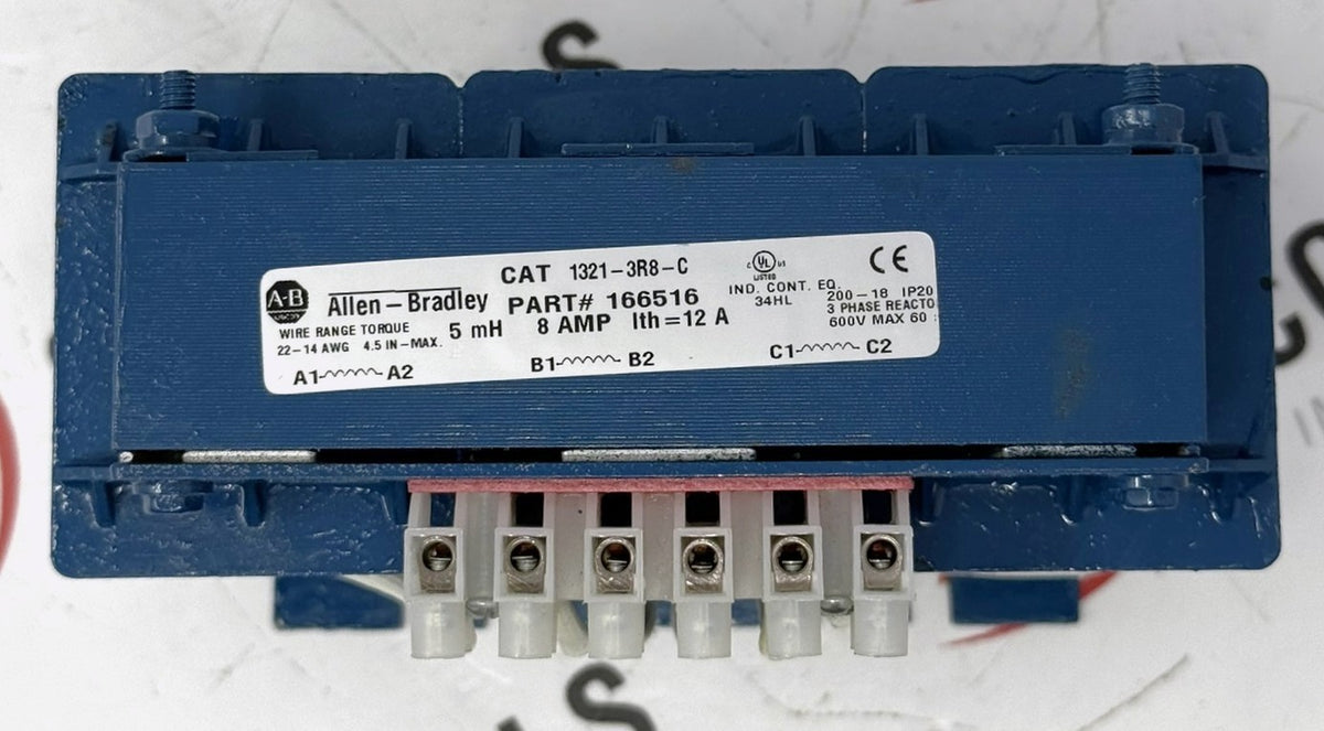Allen-Bradley 1321-3R8-C 3-Phase Line Reactor 8A 5.0mH 600VAC1