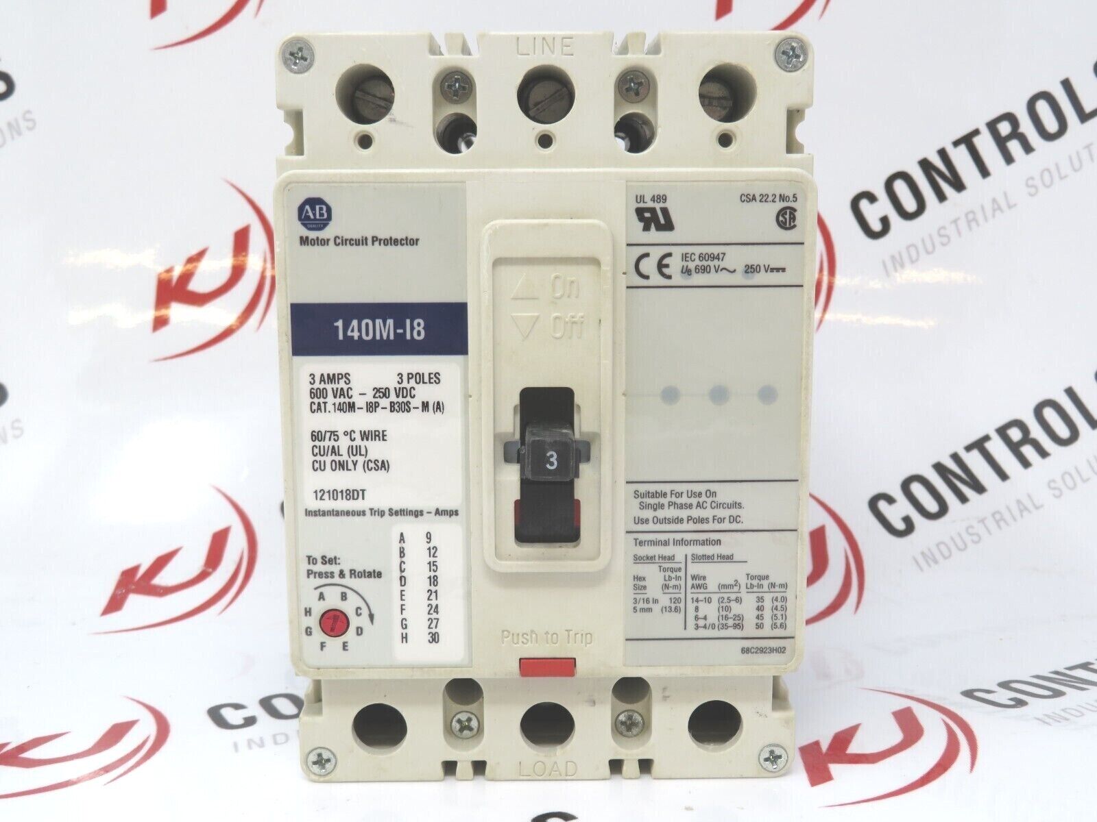 Allen-Bradley Circuit Breakers 3Pole Various Amps 3A to 7A Breakers