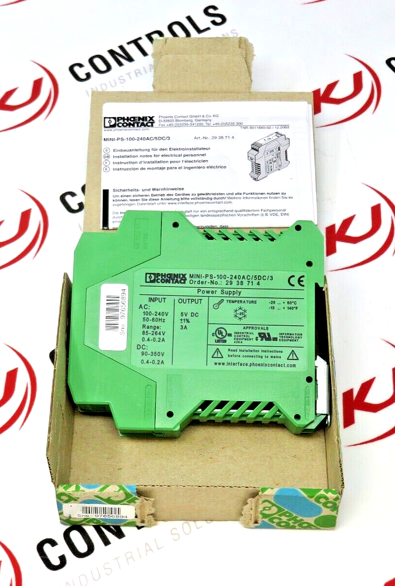 Phoenix Contact MINI-PS-100-240AC/ 5DC/3 2938717 Power Supply