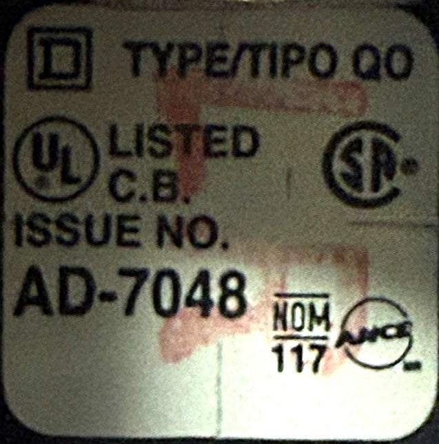 Square D QO340 40A 3-Pole Stab-In Circuit Breaker 120/240VAC3