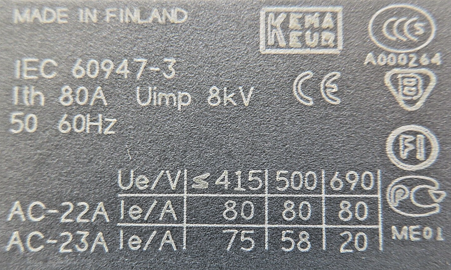 ABB-Asea Brown Boveri OT63E3 80A 600VAC Disconnect Switch