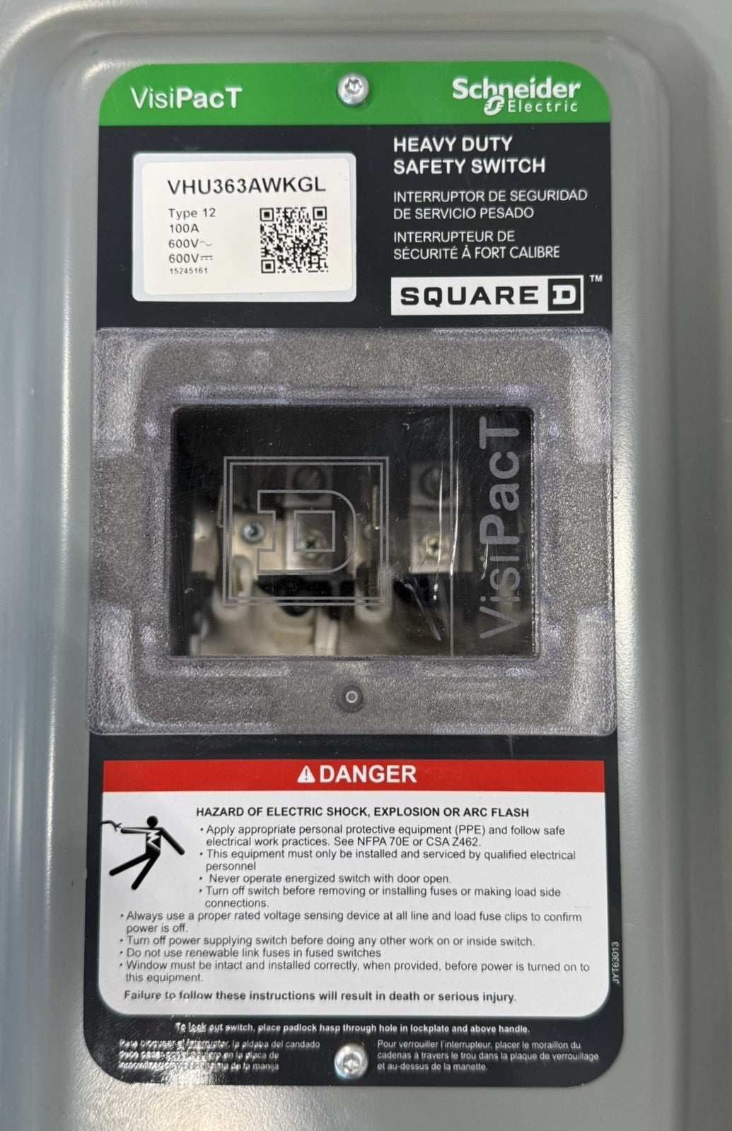 Schneider Electric Square D VHU363AWKGL 100A 600V Heavy Duty Safety Switch5