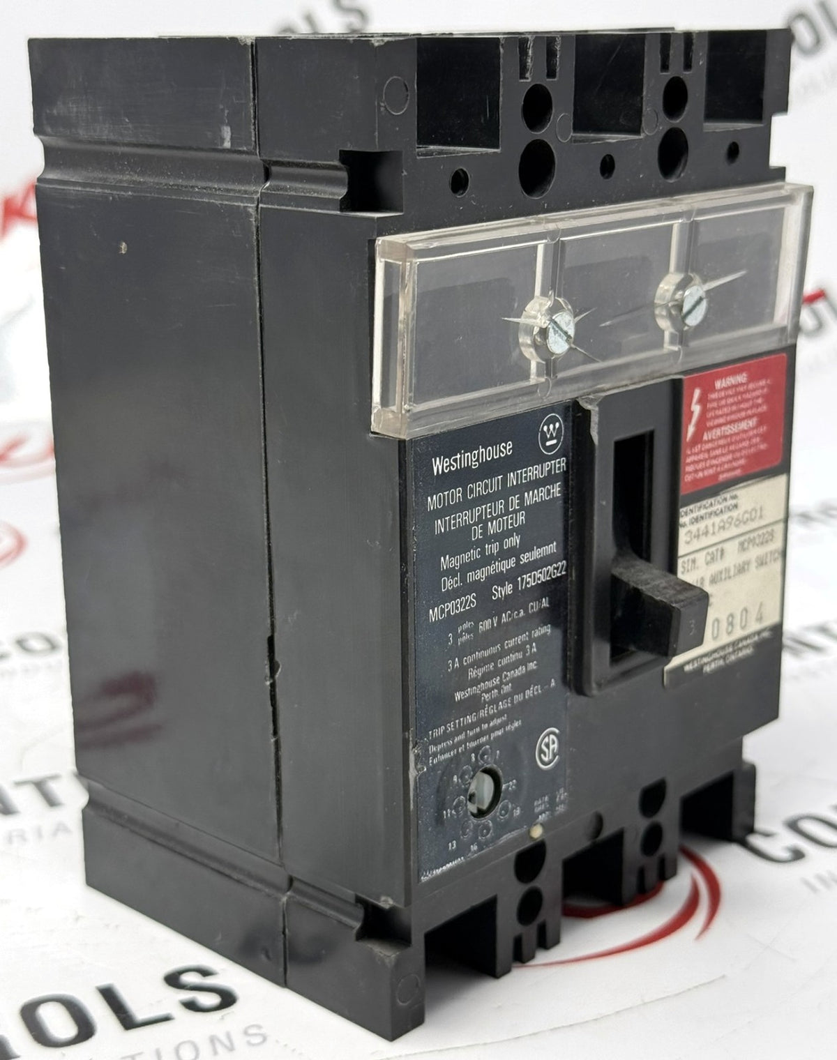 Westinghouse MCP0322S 3-Pole 3A Motor Circuit Protector with Auxiliary Switch1