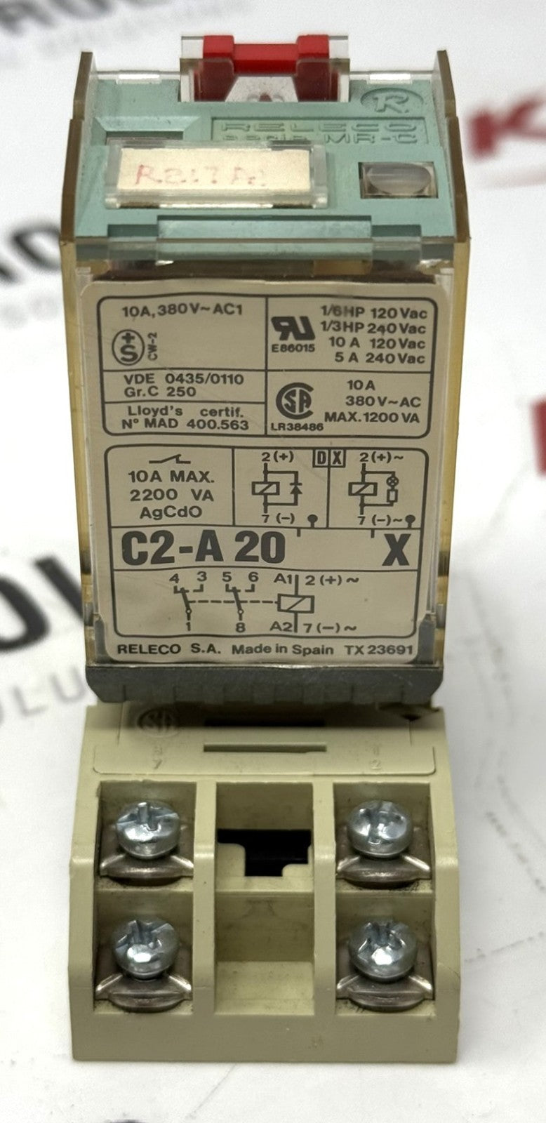 Releco C2-A20 8-Pin Plug-In Relay 10A 120VAC Coil w/ Socket0